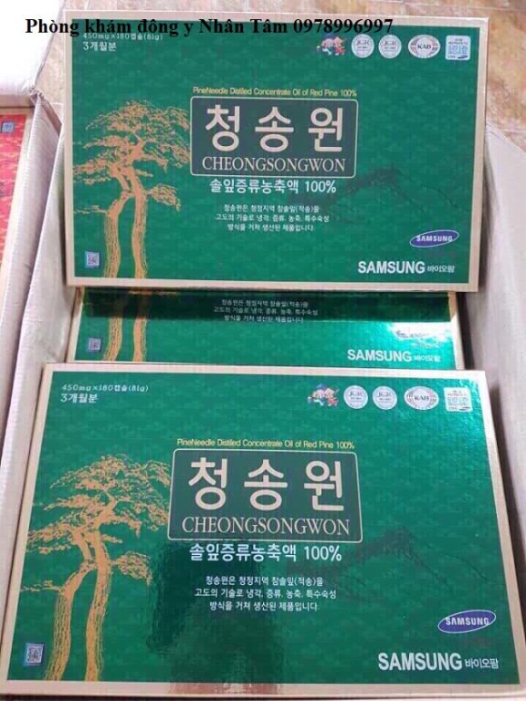 Tinh dầu thông đỏ Cheongsonwon Hàn Quốc hộp 180 viên màu xanh